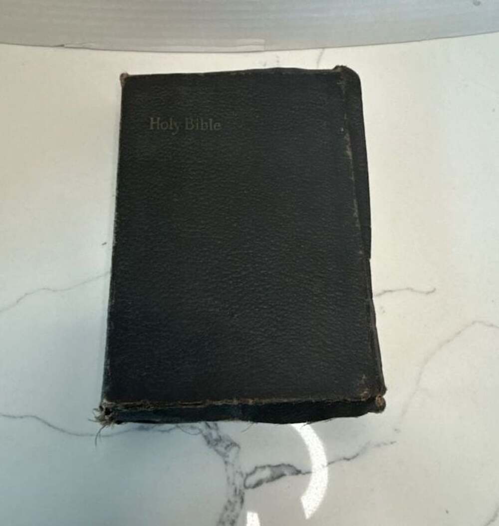 Vintage Holy Bible Black Leather Bound Hardcover